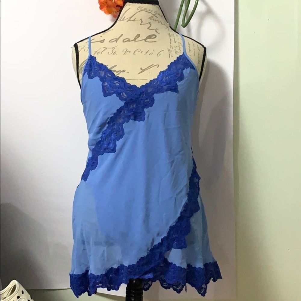 IN THE BLOOM By JON GAIL PRETTY BLUE LINGERIE SZ M